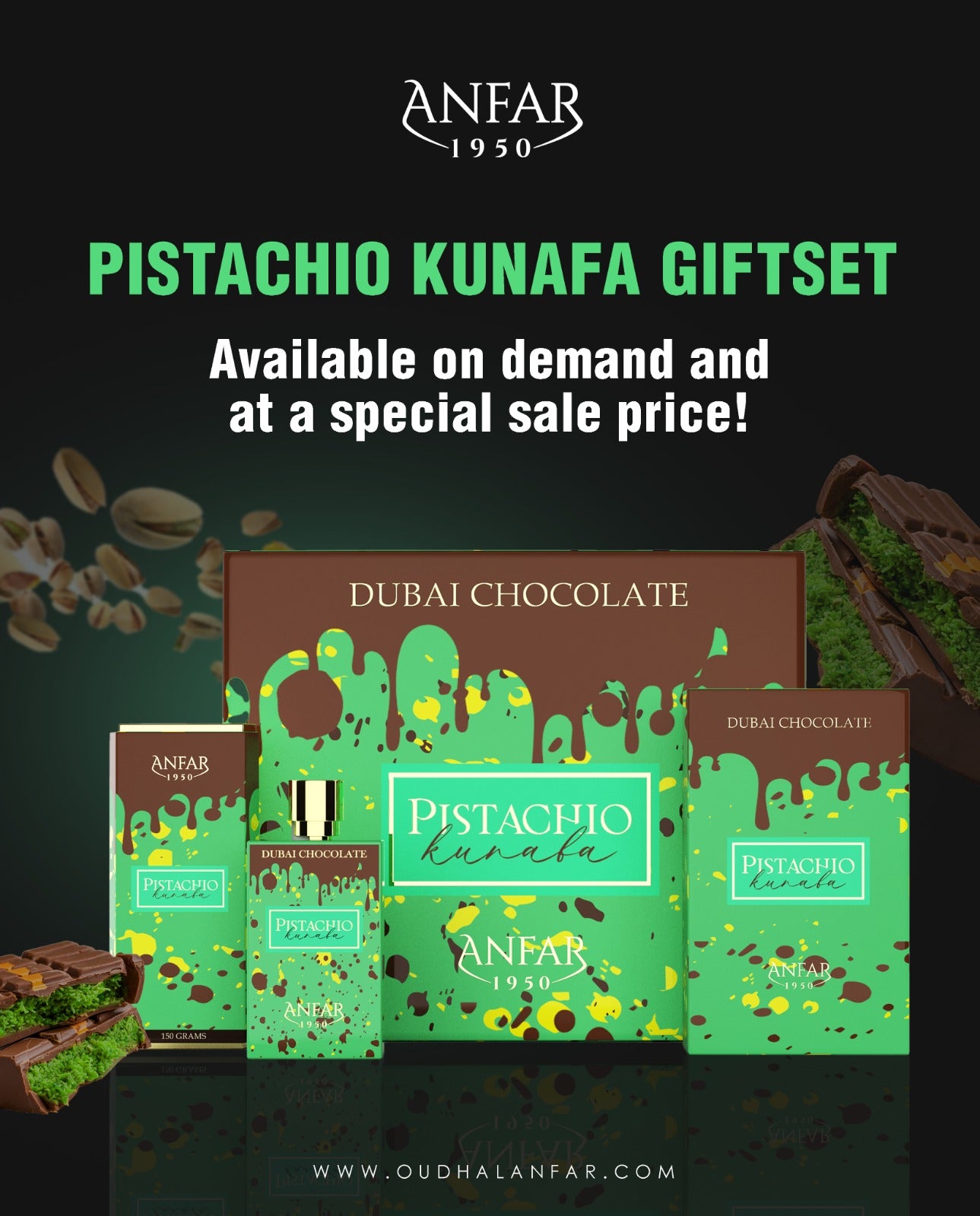 ANFAR 1950 PISTACHIO KUNAFA PERFUME GIFT SET